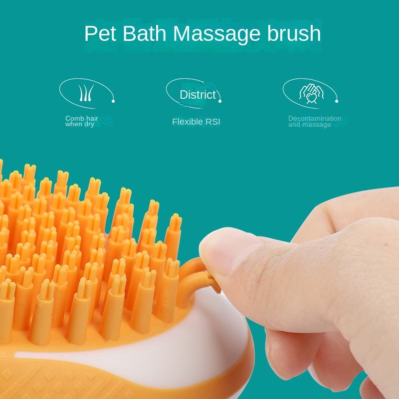 2-in-1 Pet Bath Massage Brush with Shampoo Box