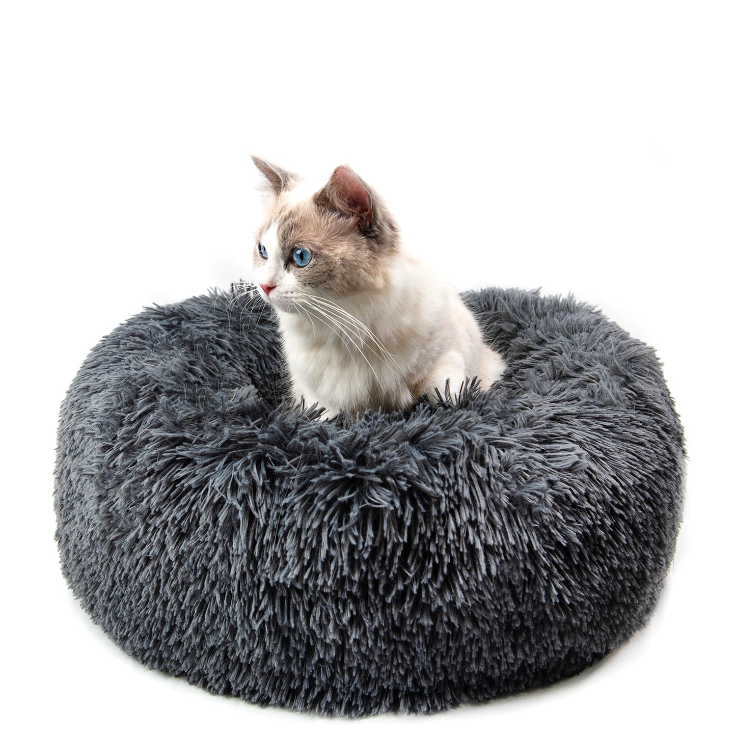 Round Plush Cat Kennel Sleep Donut Bed