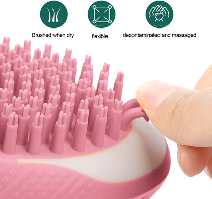 2-in-1 Pet Bath Massage Brush with Shampoo Box