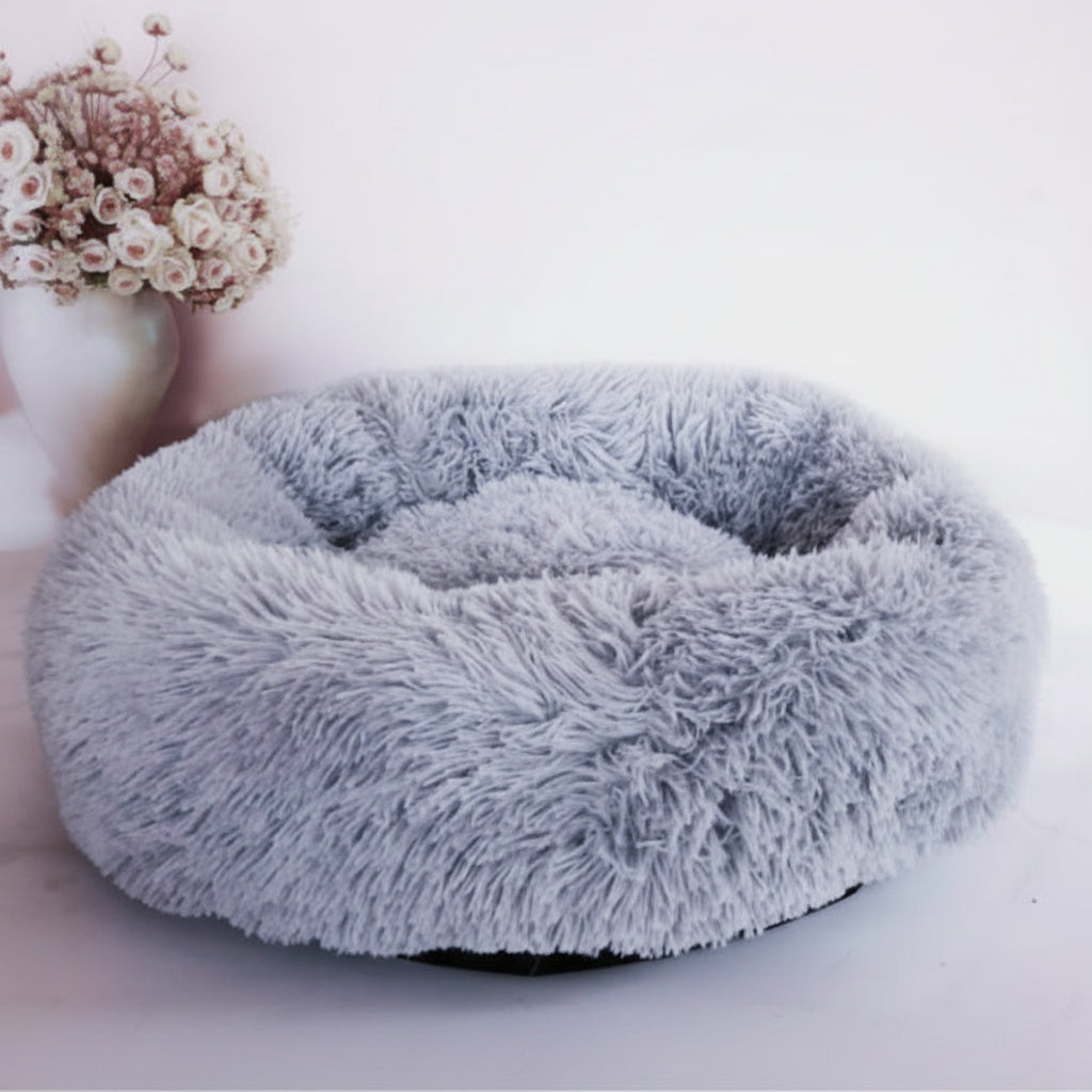 Round Plush Cat Kennel Sleep Donut Bed