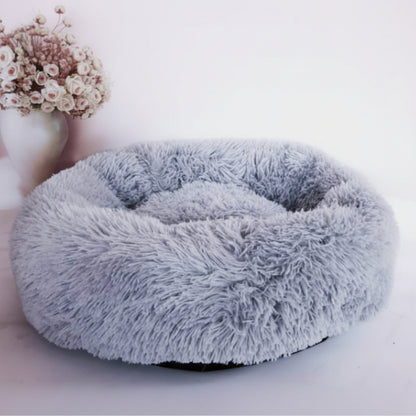 Round Plush Cat Kennel Sleep Donut Bed