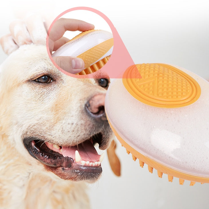 2-in-1 Pet Bath Massage Brush with Shampoo Box