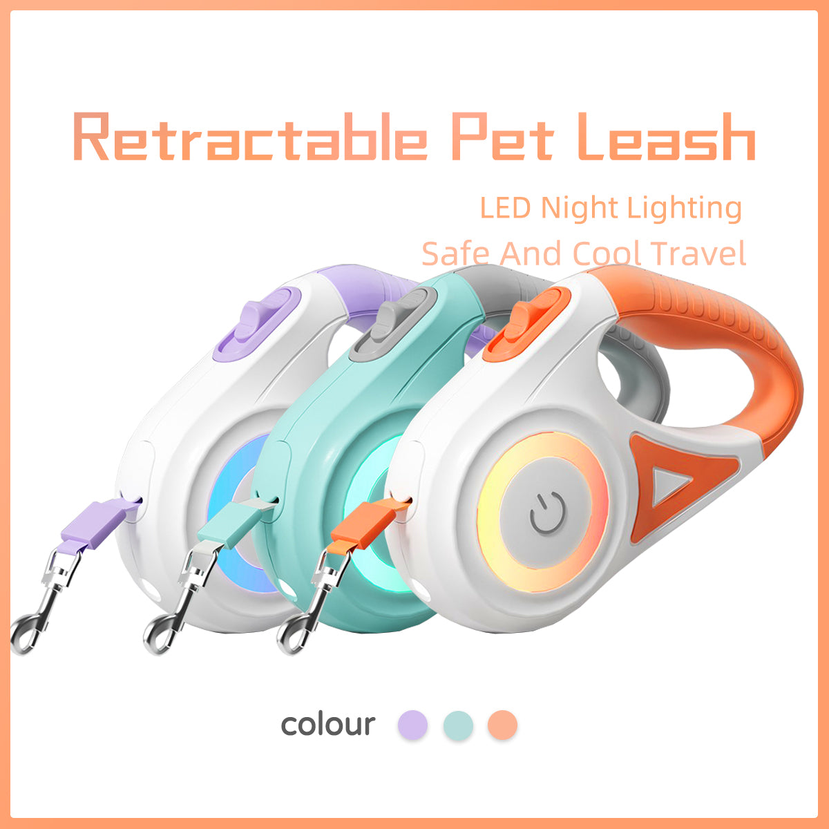 Retractable Spotlight Pet Dog Leash