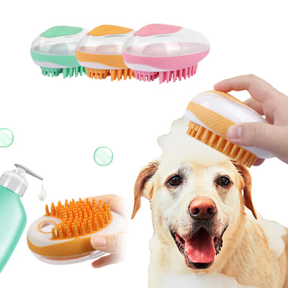 2-in-1 Pet Bath Massage Brush with Shampoo Box