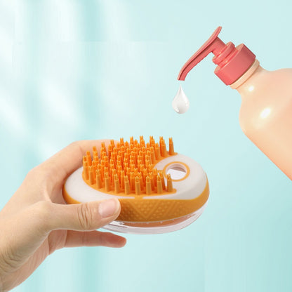 2-in-1 Pet Bath Massage Brush with Shampoo Box